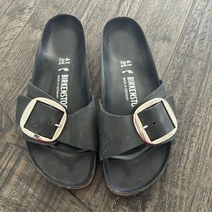 Madrid Big Buckle Birkenstocks, black, size 42.